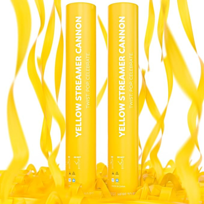 yellow biodegradable streamer cannon 2 pack