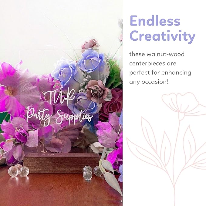 (15 Set) Rustic Walnut Wood Table Holder - Table Stands for Wedding