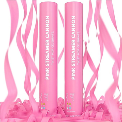 pink biodegradable streamer cannon 2 pack