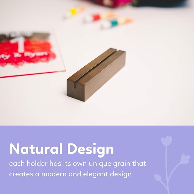 (15 Set) Rustic Walnut Wood Table Holder - Table Stands for Wedding