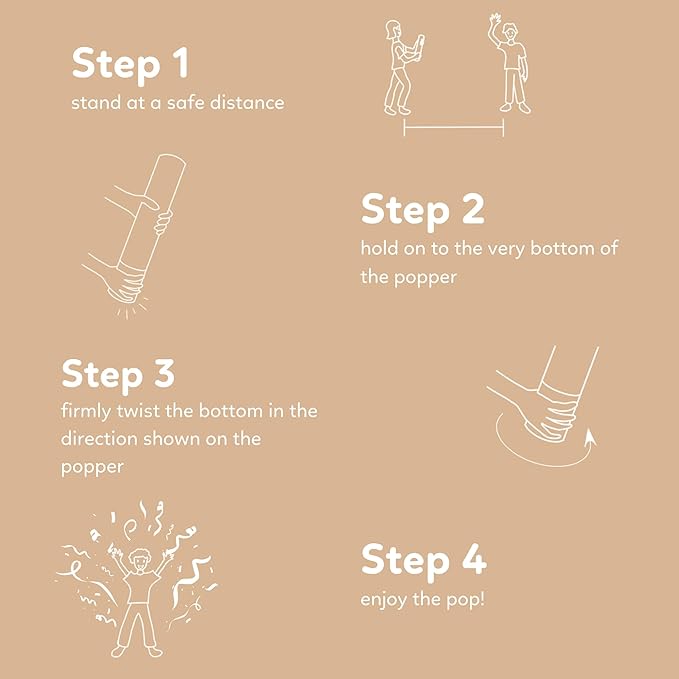 White and gold butterfly biodegradable confetti cannon, 6-pack that launches up to 25 feet — product view 5