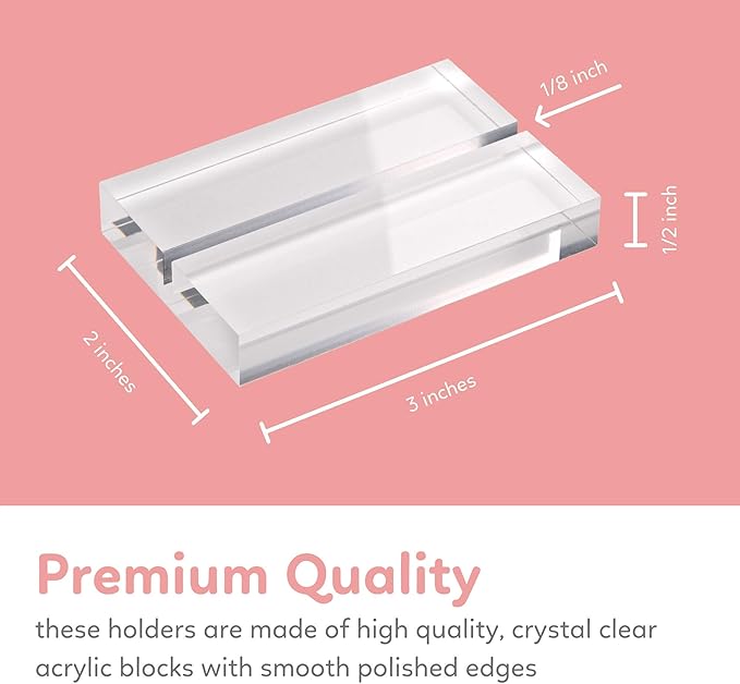 15 Pack 3" Large Clear Acrylic Sign Holders - Wedding Sign Holders