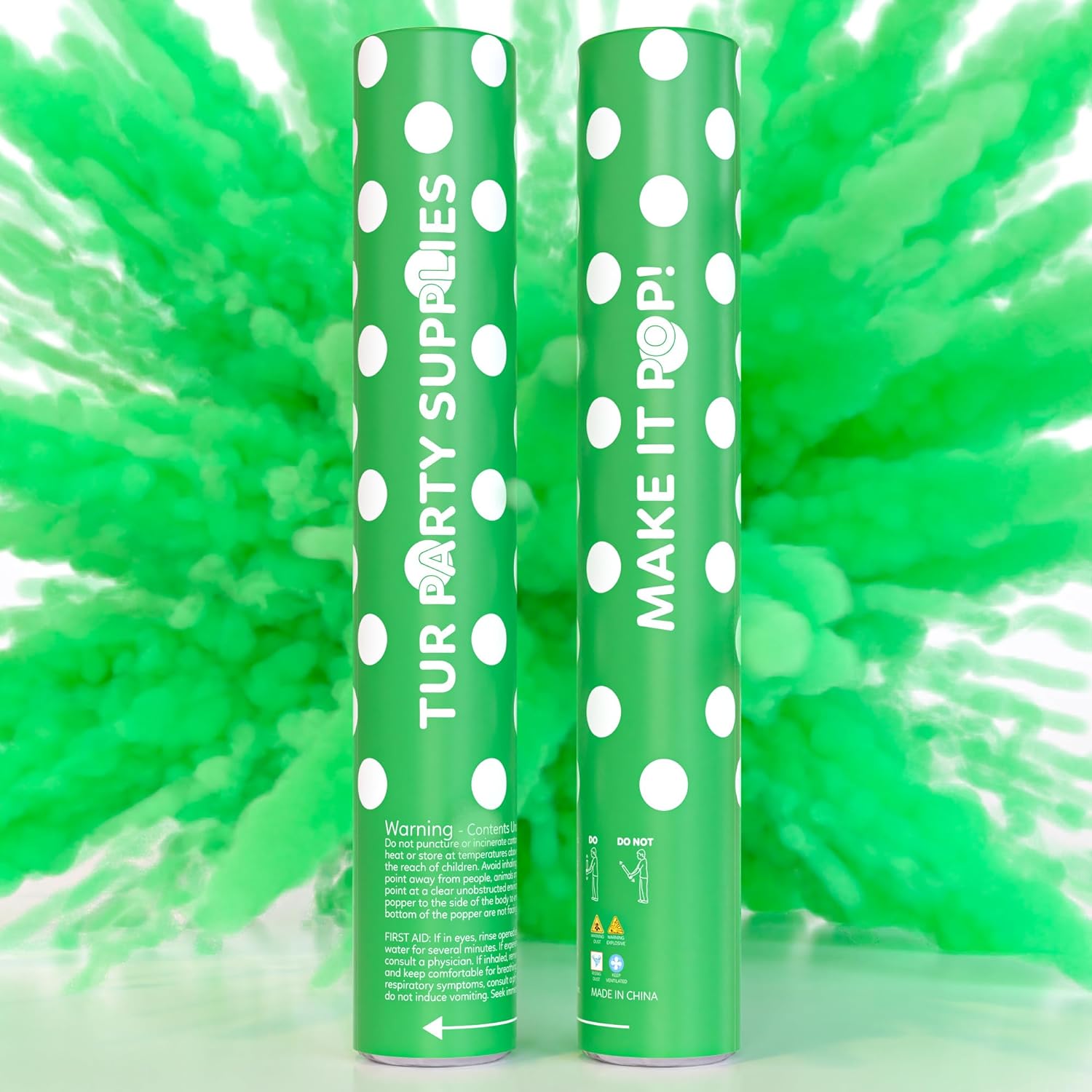 Biodegradable color powder cannon with polka-dot design for photography, color runs and reveals — product view 9
