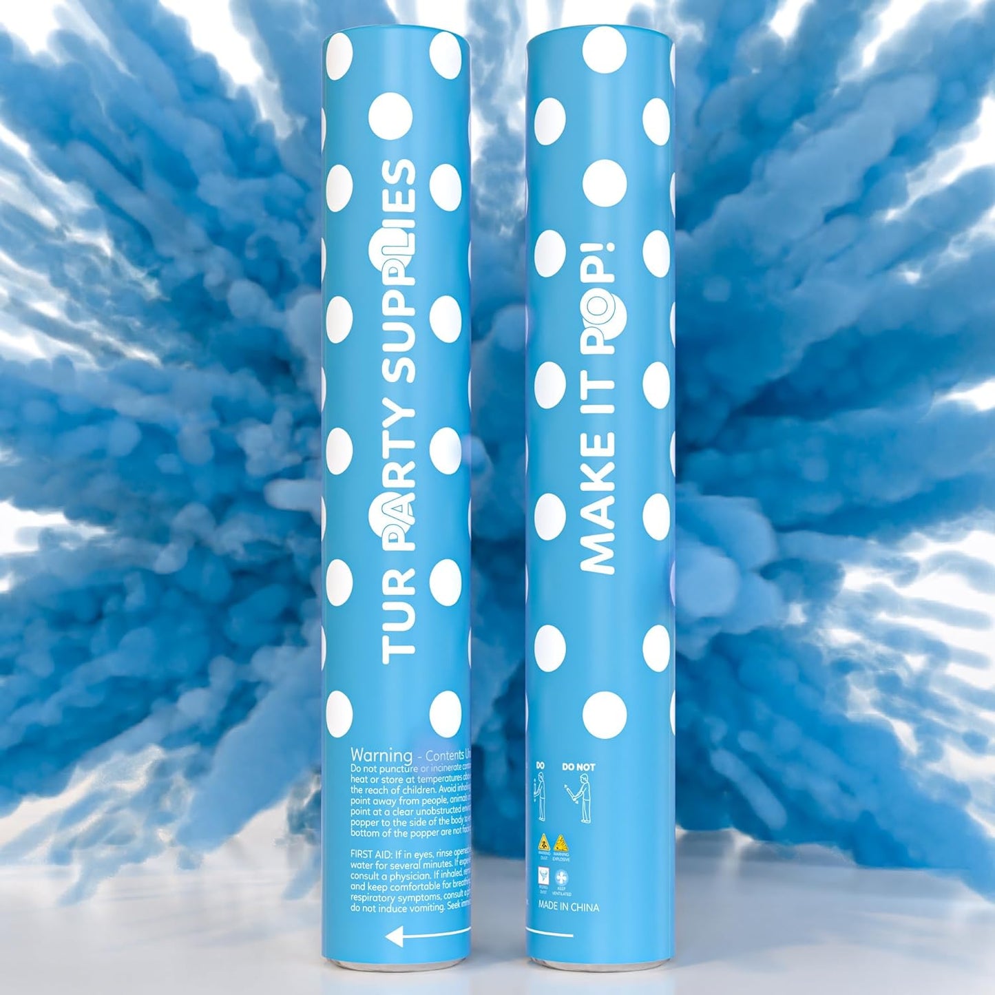 Biodegradable color powder cannon with polka-dot design for photography, color runs and reveals — product view 8