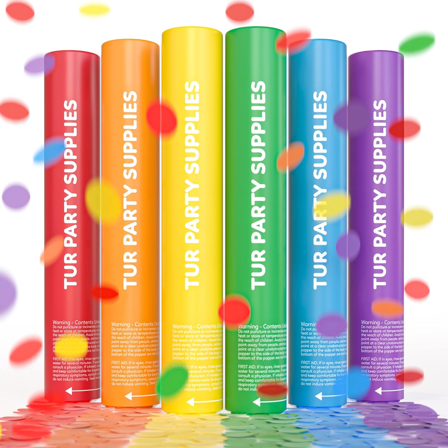 Confetti Cannon Confetti Poppers | Biodegradable Rainbow Pack