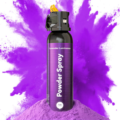 purple powder spray