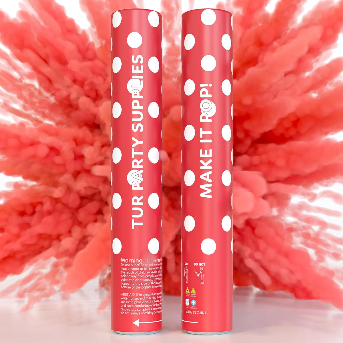 Biodegradable color powder cannon with polka-dot design for photography, color runs and reveals — product view 13