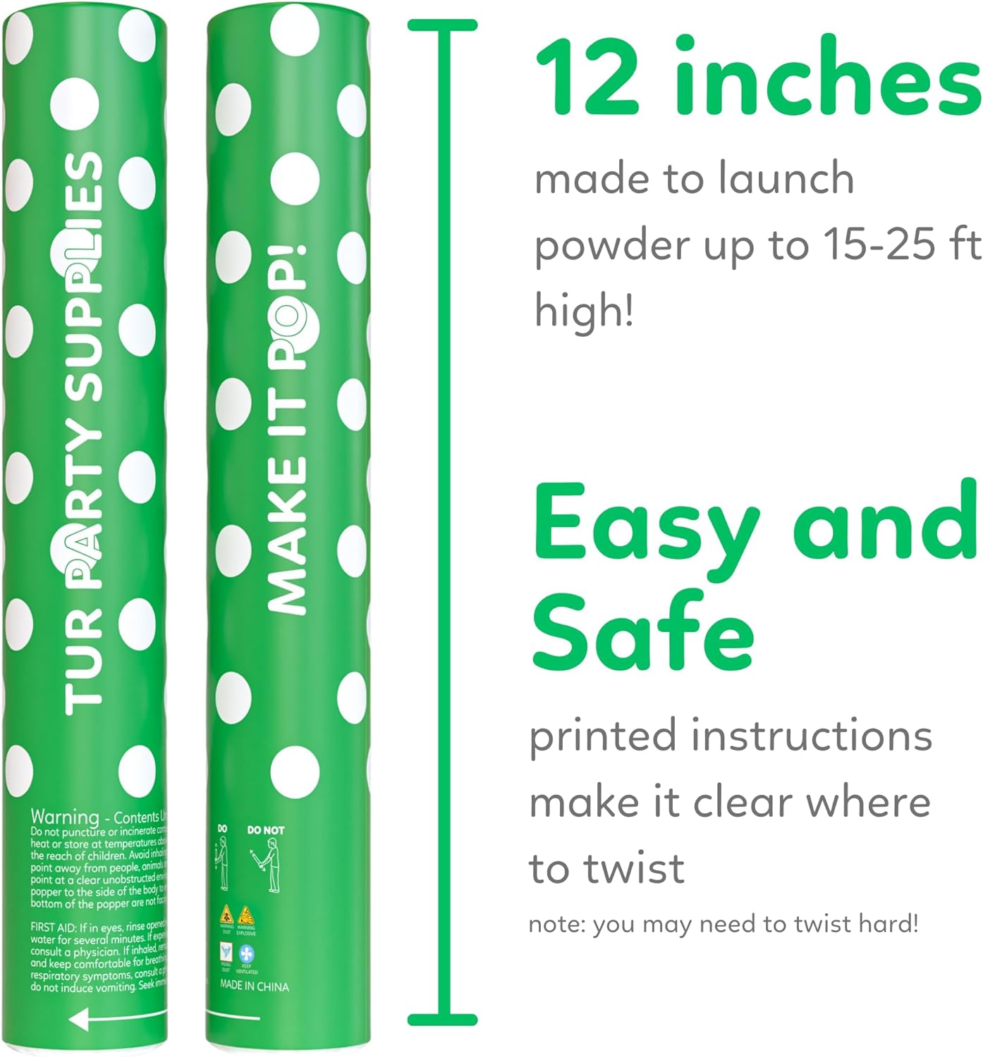 Biodegradable color powder cannon with polka-dot design for photography, color runs and reveals — product view 2