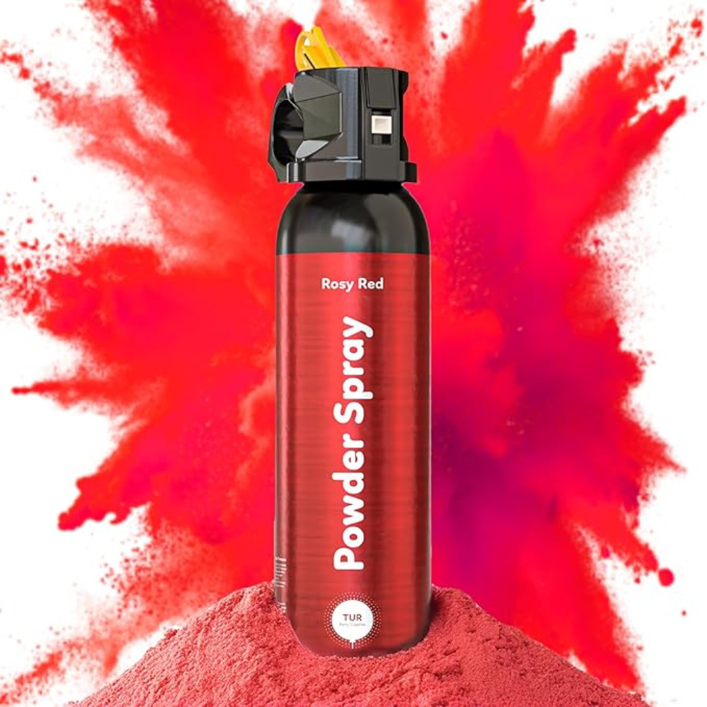 red powder spray