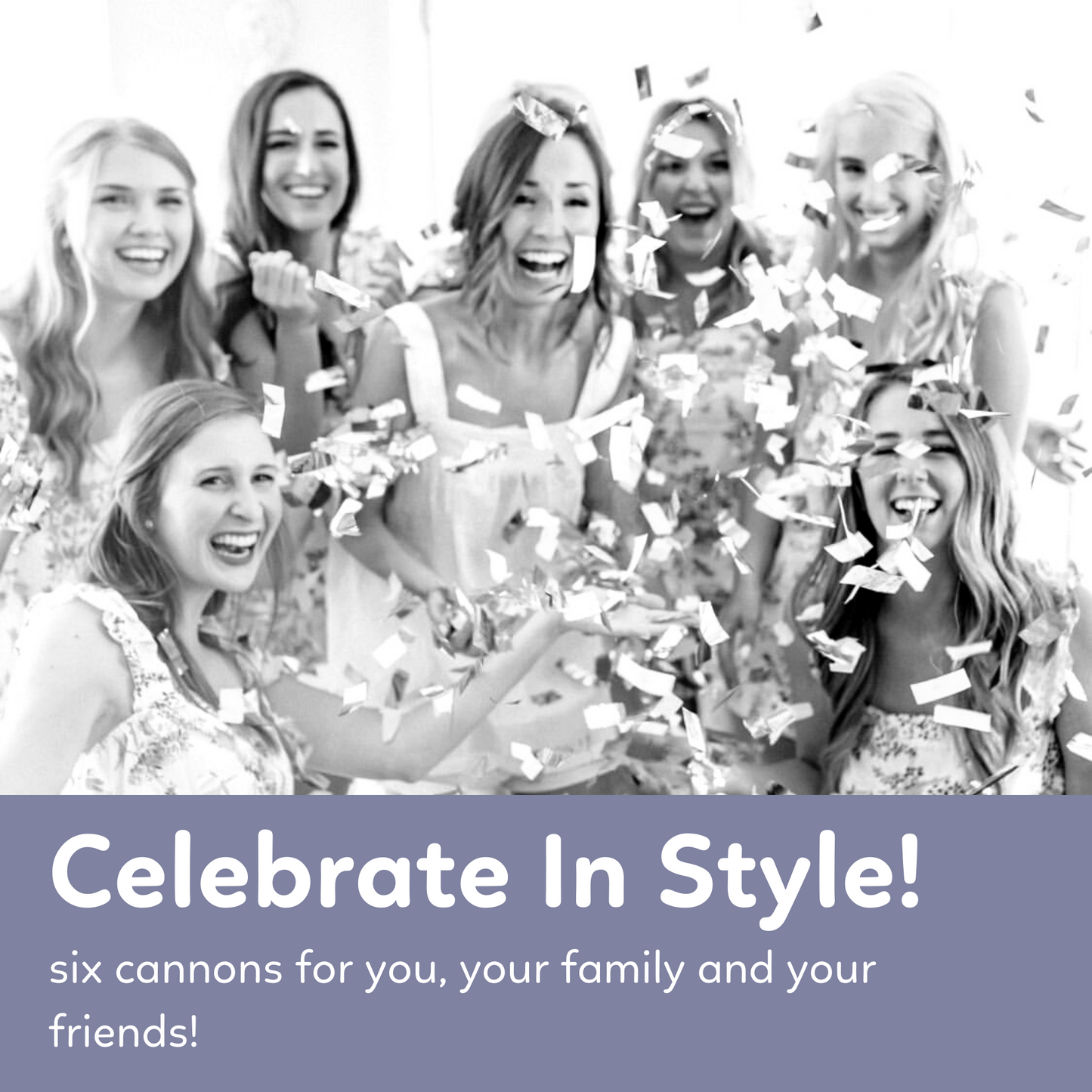 White biodegradable wedding confetti cannon, 6-pack that launches up to 25 feet — product view 3