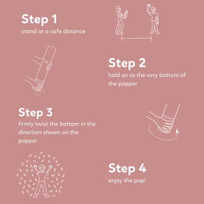 Rose gold metallic confetti cannon, 6-pack that launches up to 25 feet — product view 6
