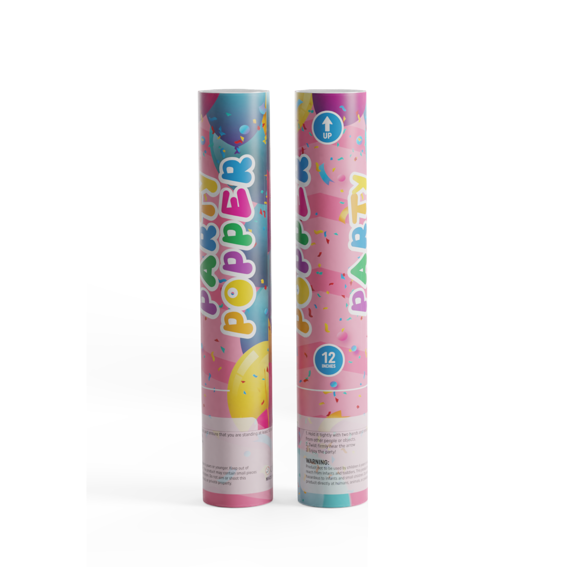 two confetti cannons