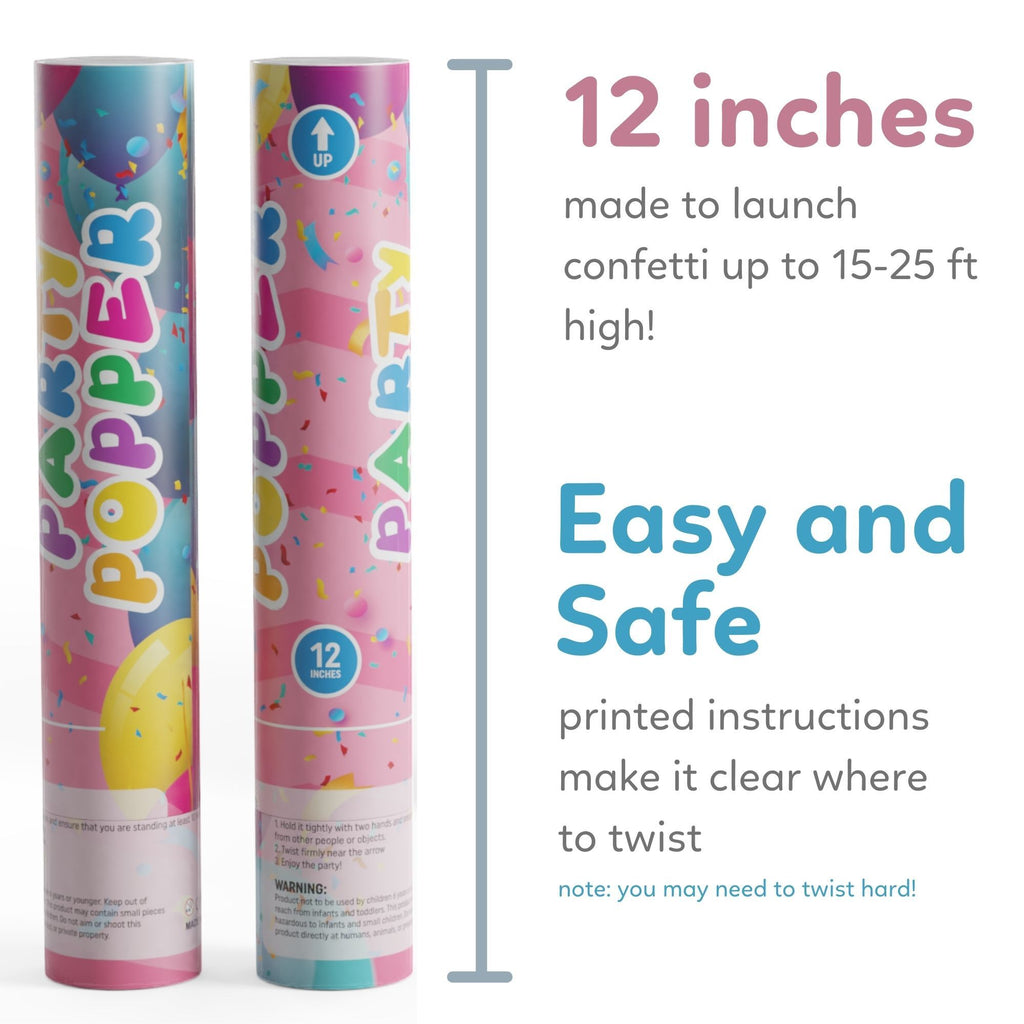 12 inch easy to use confetti cannons