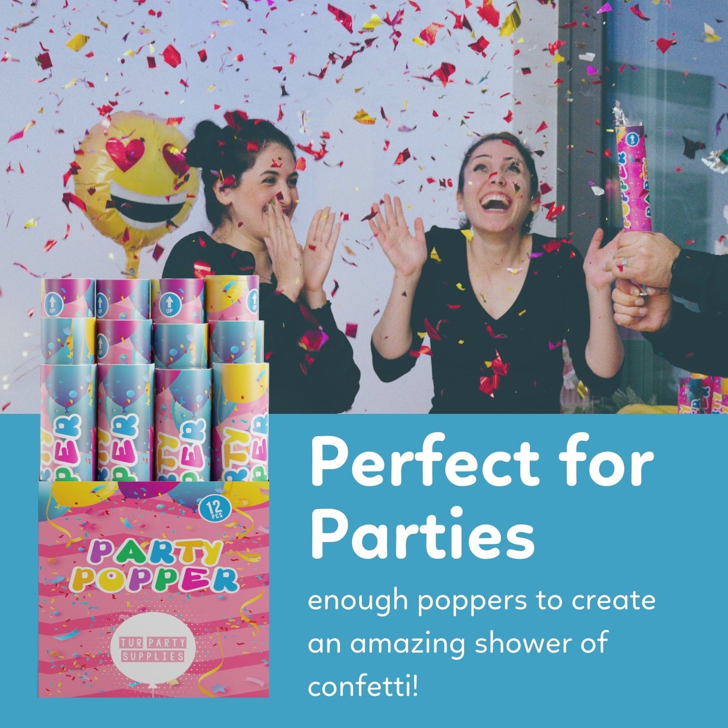 confetti cannon celebration on new years eve