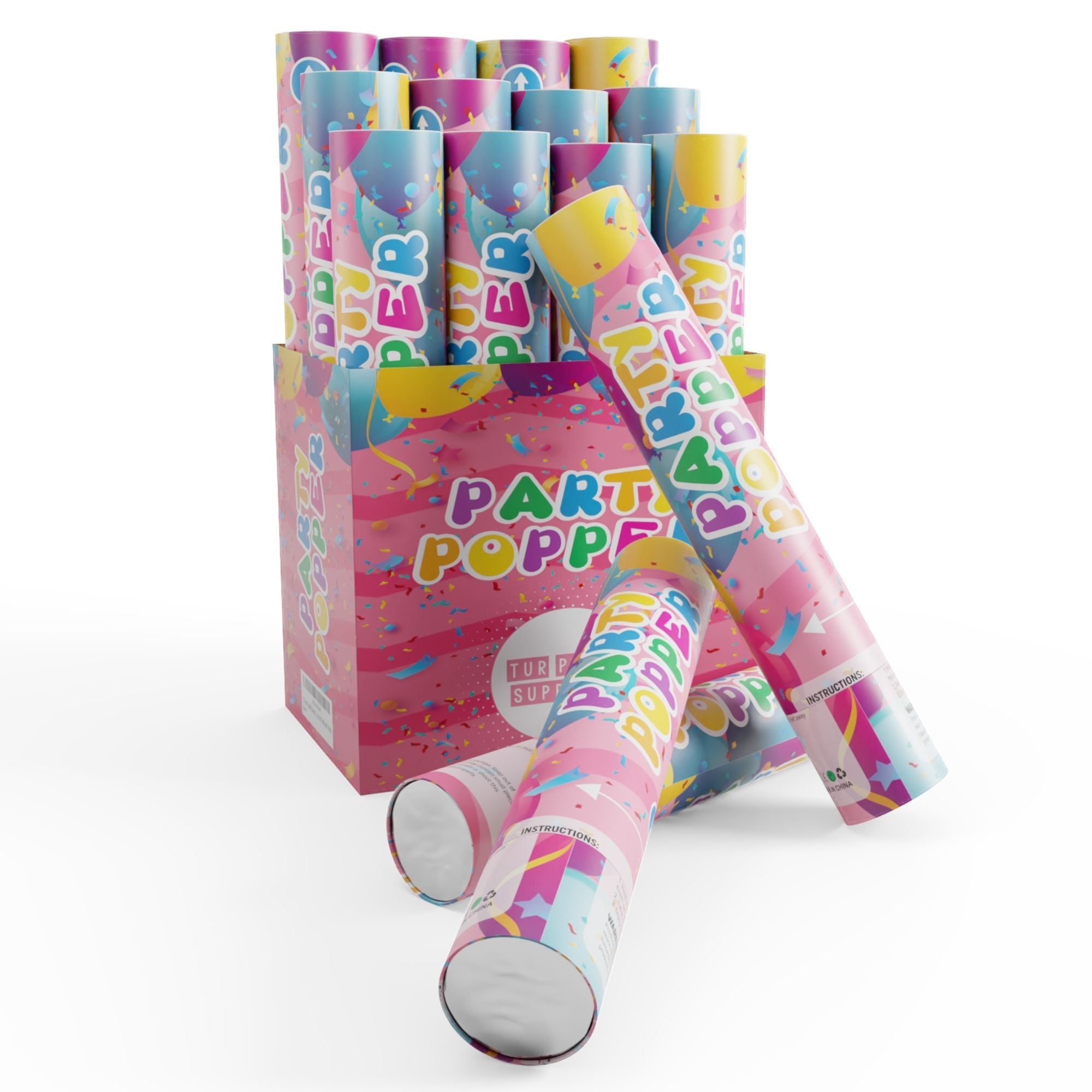 confetti poppers 12 pack side angle