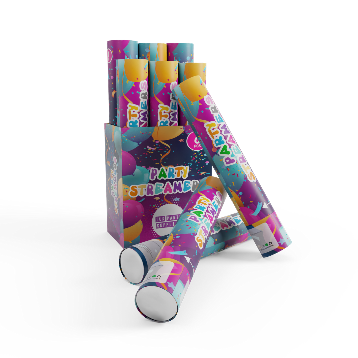 No Mess Streamer Popper for all your parties 6 pack