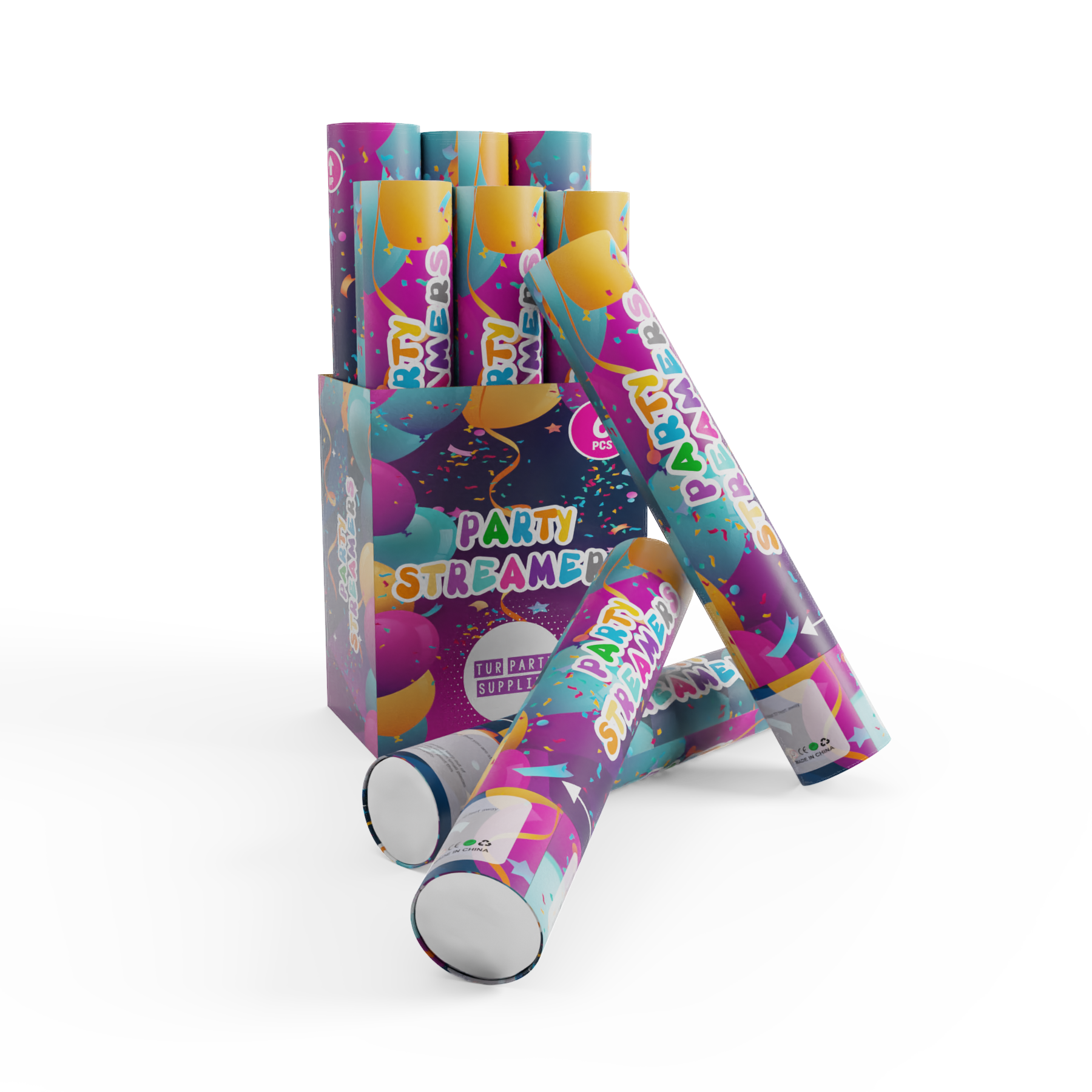No Mess Streamer Popper for all your parties 6 pack