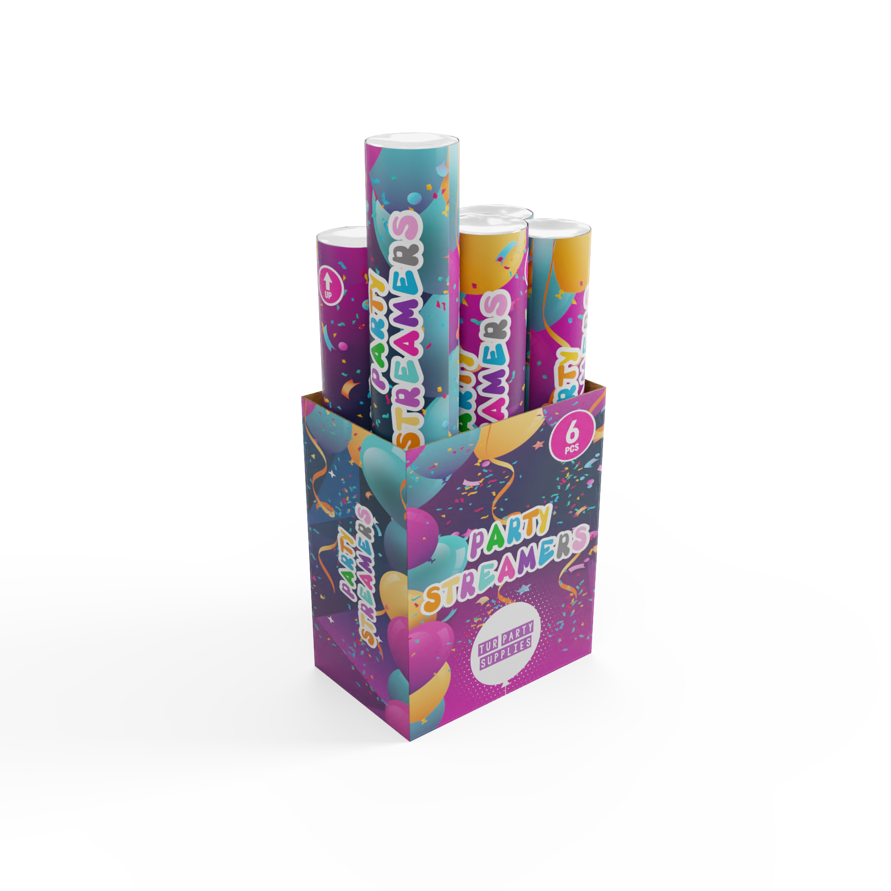No Mess Streamer Popper for all your parties 6 pack