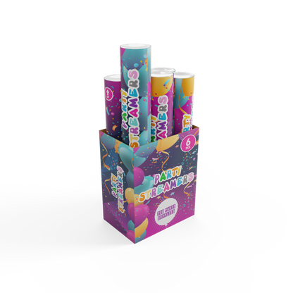 No Mess Streamer Popper for all your parties 6 pack