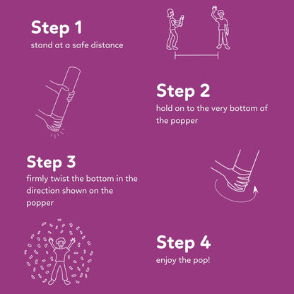 Instructions for No Mess Streamer Popper for all your parties 6 pack