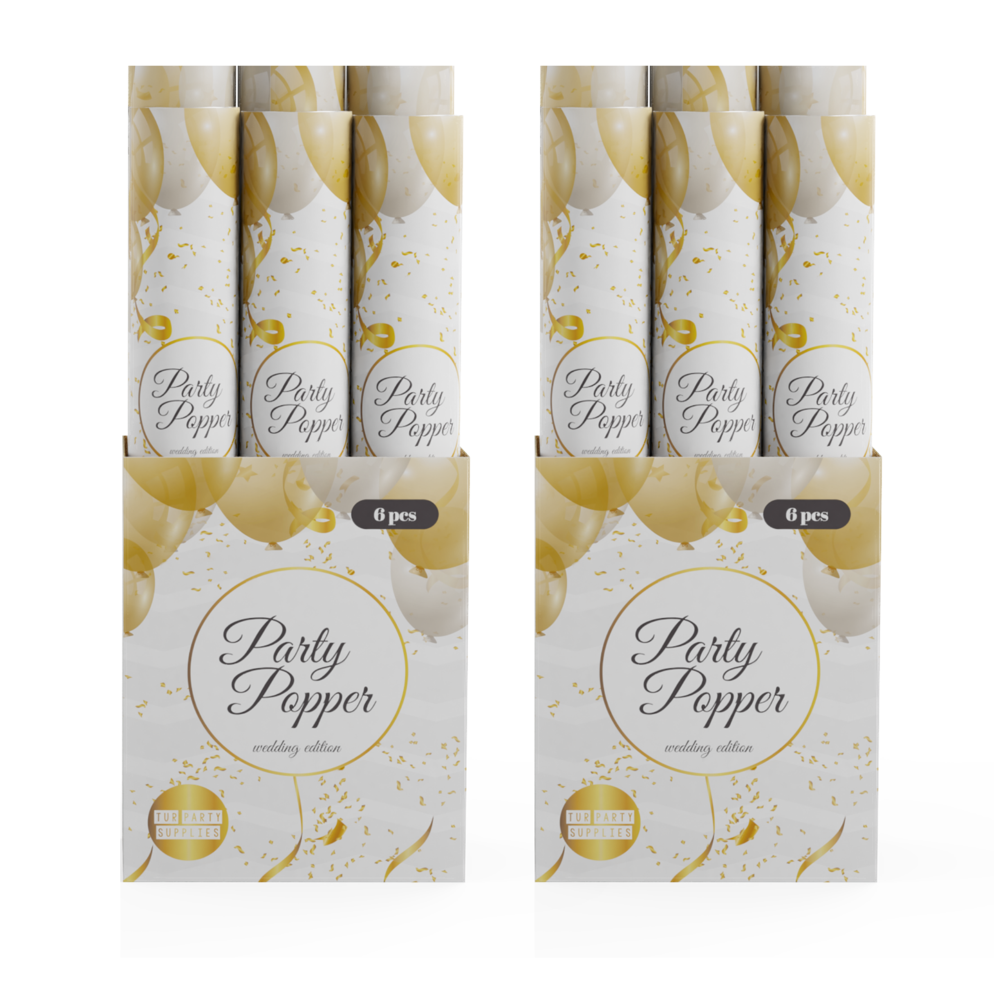 Confetti Cannons - Wedding (Gold and Silver) Confetti Cannon TUR Party Supplies 12 Pack (4.59/pc) 