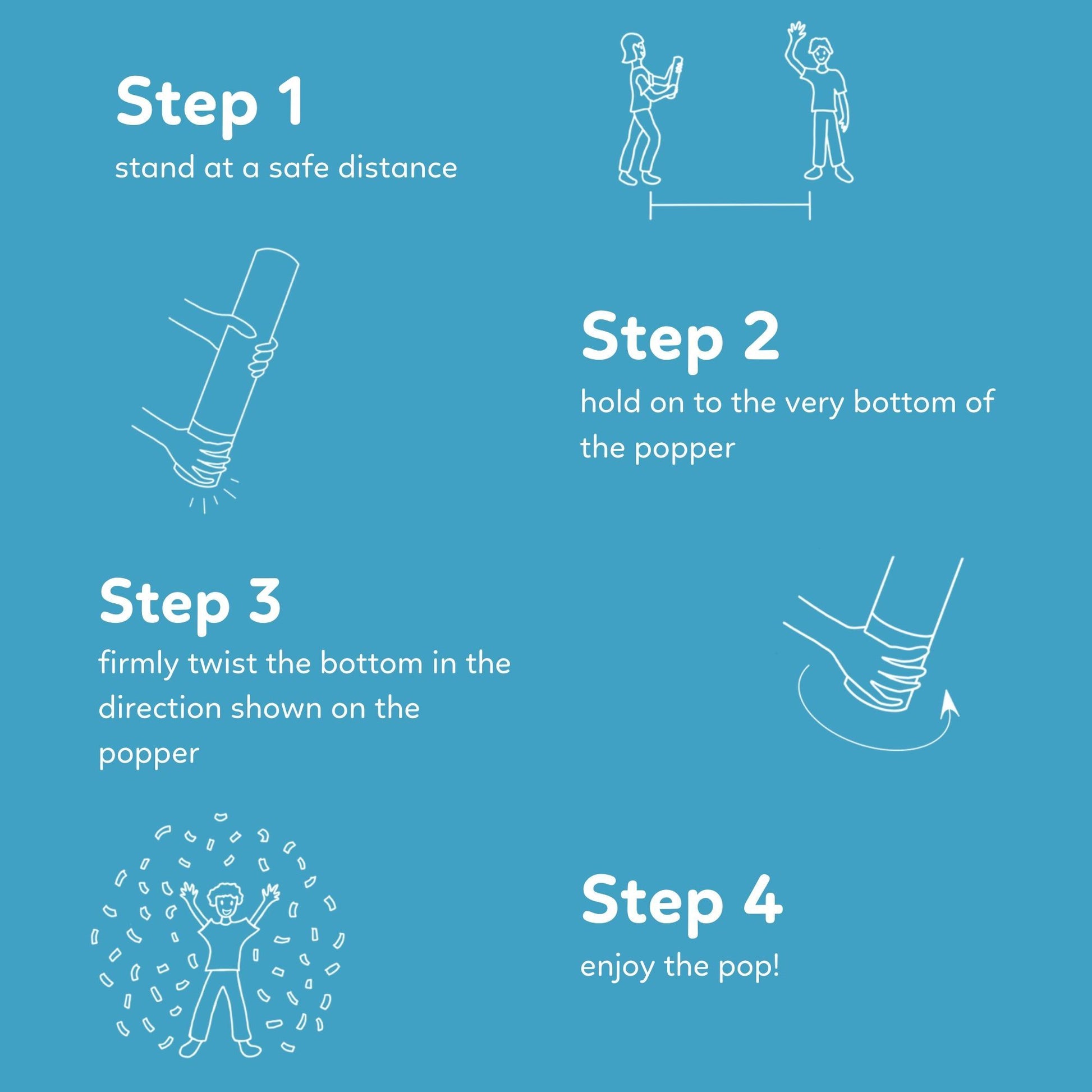 Instructions Gender Reveal Poppers with Confetti and Powder for an exciting reveal 6 pack